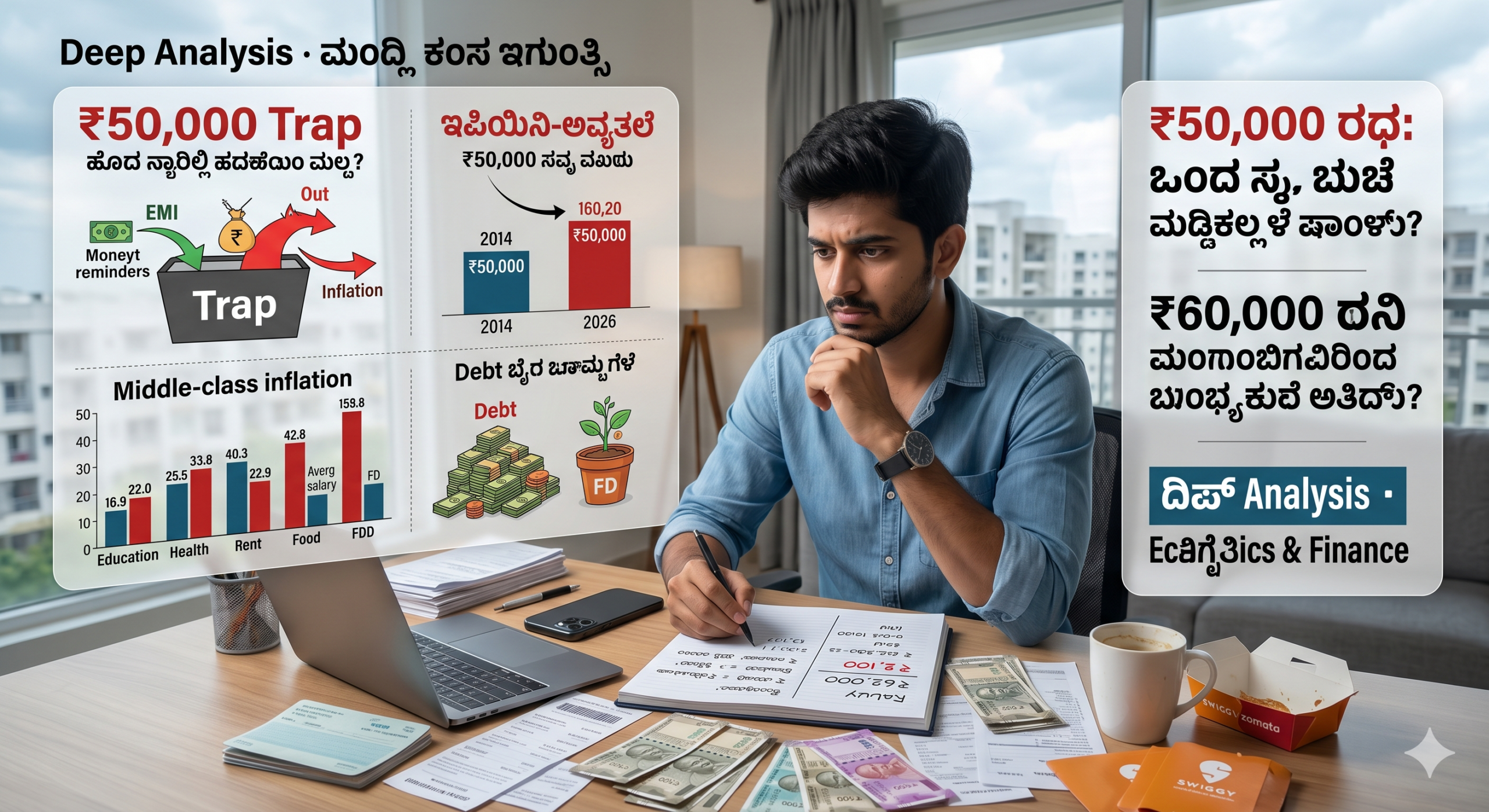ಸಂಬಳ ಬಂದರೂಮಧ್ಯಮ ವರ್ಗದಲ್ಲೇಉಳಿಯಲು ಕಾರಣವೇನು?