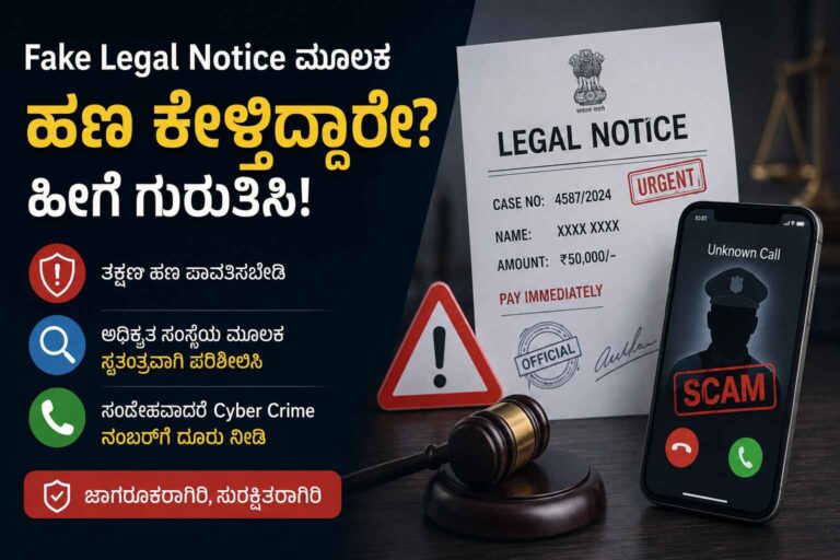 Fake Legal Notice ಮೂಲಕ ಹಣ ಕೇಳಿದರೆ ಹೇಗೆ ಗುರುತಿಸುವುದು?