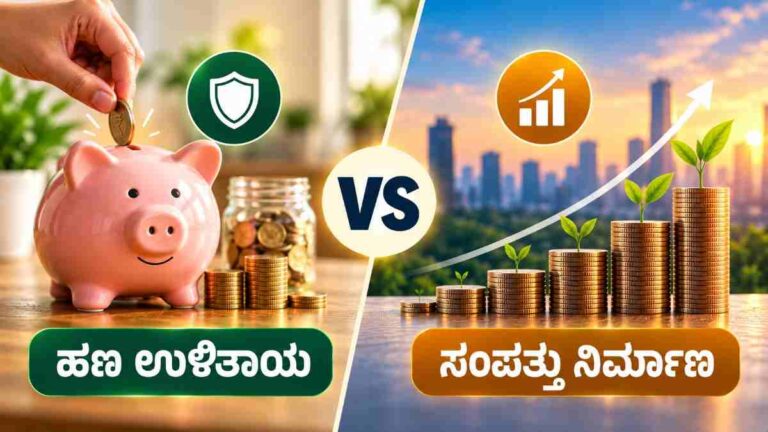 ಹಣ ಉಳಿತಾಯ vs ಸಂಪತ್ತು ನಿರ್ಮಾಣ: ವ್ಯತ್ಯಾಸವೇನು?